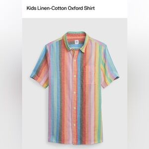 GAP Kids Linen Multicolor Striped Button-Down Shirt